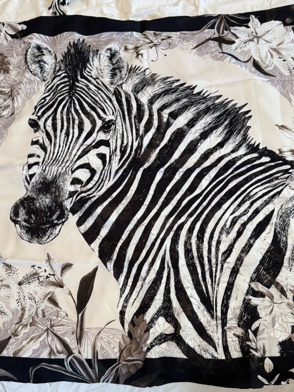 Carlisle Silk Scarf with Zebra